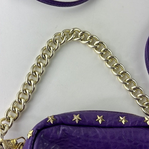 Steve Madden Purple Vegan Crossbody Purse Handbag with Gold Accents - Picture 5 of 6